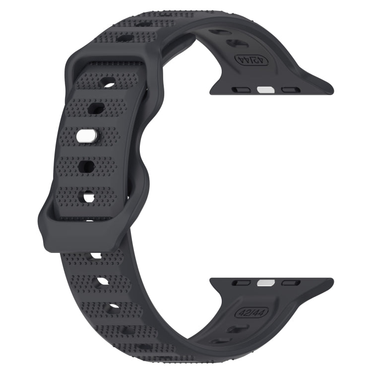 For Apple Watch 8 45mm Reverse Buckle Dot Texture Silicone Watch Band(Dark Gray) - Watch Bands by PMC TechLife | Online Shopping South Africa | PMC TechLife