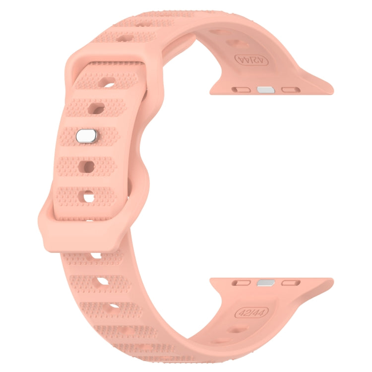 For Apple Watch SE 2022 44mm Reverse Buckle Dot Texture Silicone Watch Band(Pink) - Watch Bands by PMC TechLife | Online Shopping South Africa | PMC TechLife