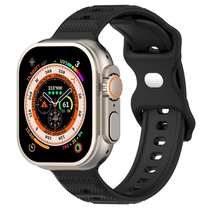 For Apple Watch SE 44mm Reverse Buckle Dot Texture Silicone Watch Band(Black) - Watch Bands by PMC Jewellery | Online Shopping South Africa | PMC Jewellery