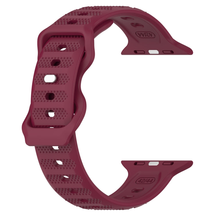 For Apple Watch SE 40mm Reverse Buckle Dot Texture Silicone Watch Band(Wine Red) - Watch Bands by PMC TechLife | Online Shopping South Africa | PMC TechLife
