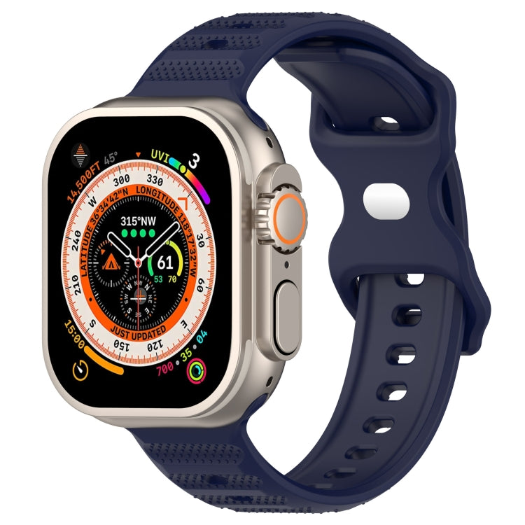 For Apple Watch SE 40mm Reverse Buckle Dot Texture Silicone Watch Band(Midnight Blue) - Watch Bands by PMC TechLife | Online Shopping South Africa | PMC TechLife