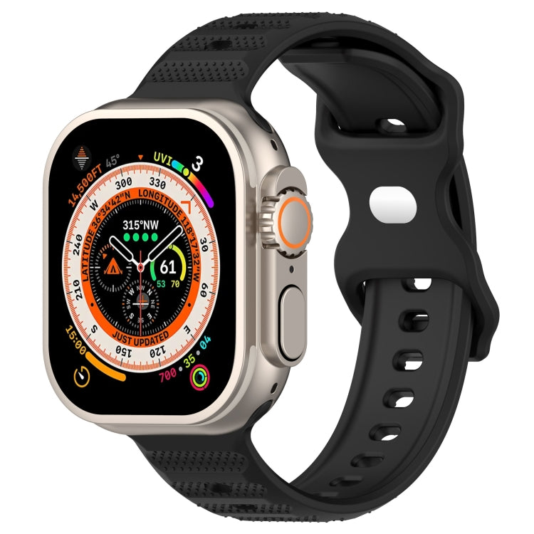 For Apple Watch 6 40mm Reverse Buckle Dot Texture Silicone Watch Band(Black) - Watch Bands by PMC TechLife | Online Shopping South Africa | PMC TechLife