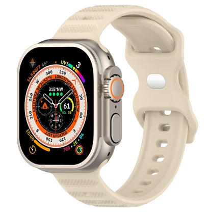 For Apple Watch 4 44mm Reverse Buckle Dot Texture Silicone Watch Band(Khaki) - Watch Bands by PMC Jewellery | Online Shopping South Africa | PMC Jewellery