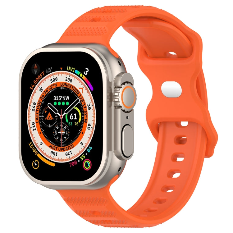 For Apple Watch 3 42mm Reverse Buckle Dot Texture Silicone Watch Band(Orange) - Watch Bands by PMC Jewellery | Online Shopping South Africa | PMC Jewellery