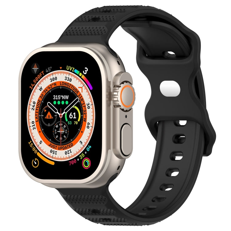 For Apple Watch 2 42mm Reverse Buckle Dot Texture Silicone Watch Band(Black) - Watch Bands by PMC Jewellery | Online Shopping South Africa | PMC Jewellery