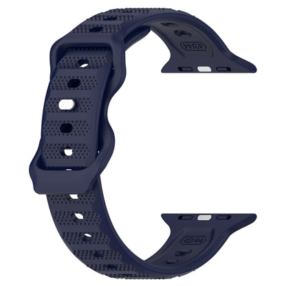 For Apple Watch 2 38mm Reverse Buckle Dot Texture Silicone Watch Band(Midnight Blue) - Watch Bands by PMC Jewellery | Online Shopping South Africa | PMC Jewellery