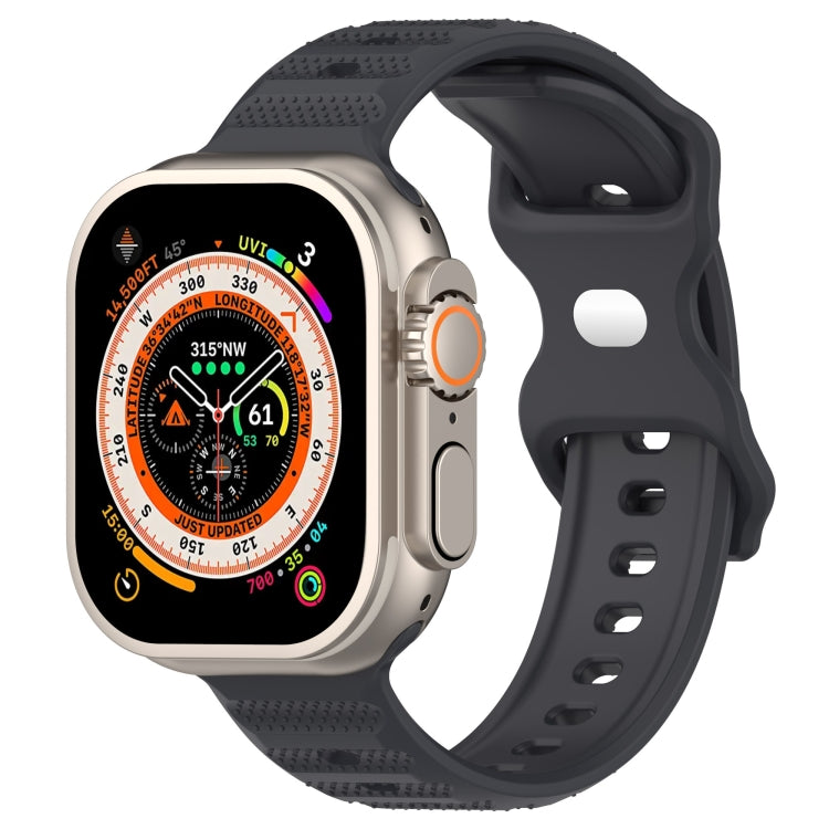 For Apple Watch 42mm Reverse Buckle Dot Texture Silicone Watch Band(Dark Gray) - Watch Bands by PMC TechLife | Online Shopping South Africa | PMC TechLife