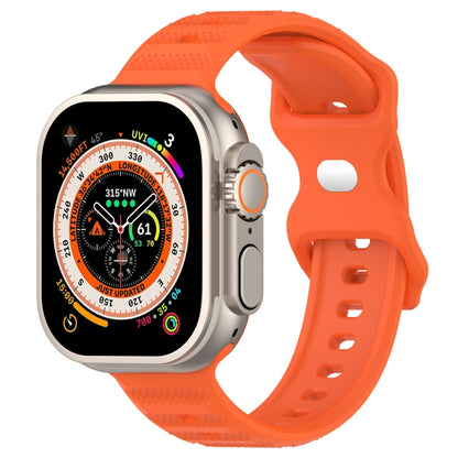 For Apple Watch 38mm Reverse Buckle Dot Texture Silicone Watch Band(Orange) - Watch Bands by PMC Jewellery | Online Shopping South Africa | PMC Jewellery