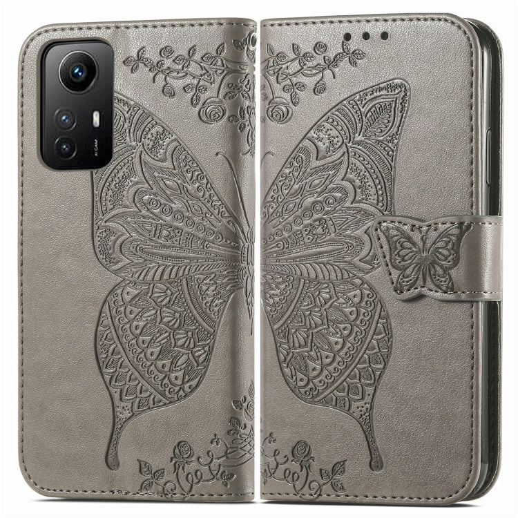 For Xiaomi Redmi Note 12S Butterfly Love Flower Embossed Leather Phone Case(Gray) - free shipping - PMC TechLife - Order now!