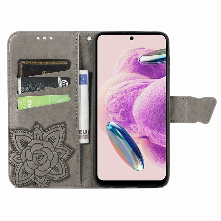 For Xiaomi Redmi Note 12S Butterfly Love Flower Embossed Leather Phone Case(Gray) - free shipping - PMC TechLife - Order now!