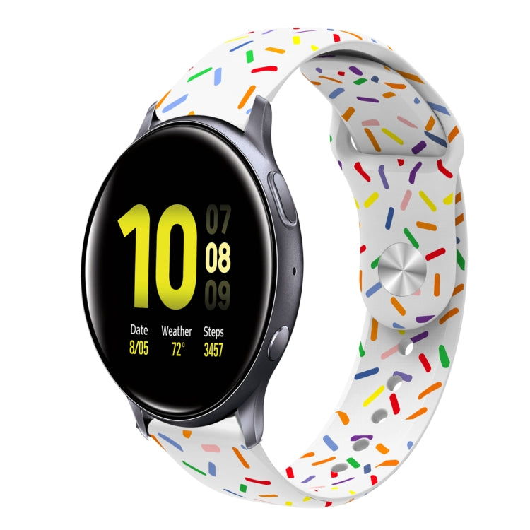 For Samsung Galaxy Watch 4 40mm / 44mm Sports Rainbow Dots Silicone Buckle Watch Band(White) - Watch Bands by PMC Jewellery | Online Shopping South Africa | PMC Jewellery