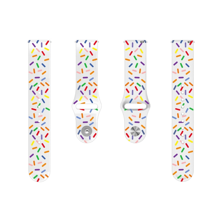 For Samsung Galaxy Watch 3 41mm Sports Rainbow Dots Silicone Buckle Watch Band(White) - Watch Bands by PMC Jewellery | Online Shopping South Africa | PMC Jewellery