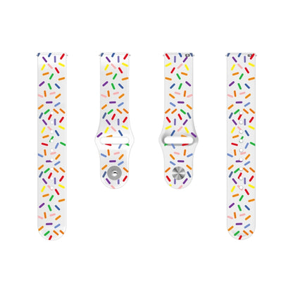 For Samsung Galaxy Watch 3 41mm Sports Rainbow Dots Silicone Buckle Watch Band(White) - Watch Bands by PMC Jewellery | Online Shopping South Africa | PMC Jewellery