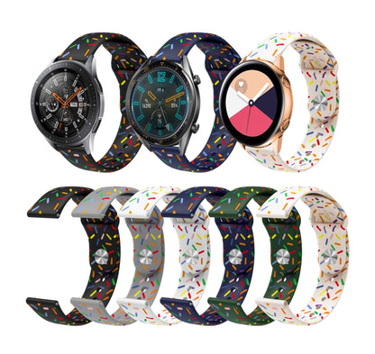 For Samsung Galaxy Watch 4 40mm / 44mm Sports Rainbow Dots Silicone Buckle Watch Band(Black) - Watch Bands by PMC Jewellery | Online Shopping South Africa | PMC Jewellery