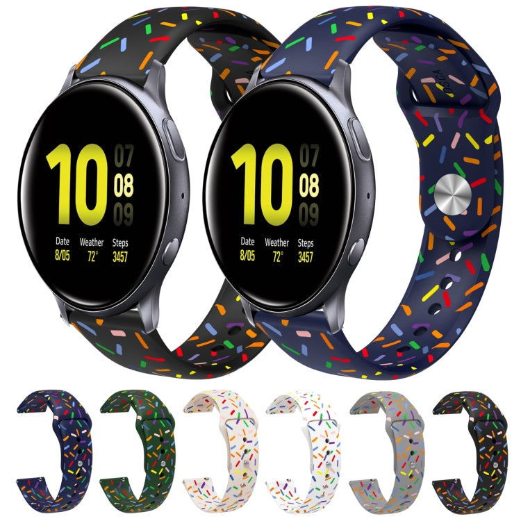 For Samsung Galaxy Watch 4 40mm / 44mm Sports Rainbow Dots Silicone Buckle Watch Band(Blue) - Watch Bands by PMC Jewellery | Online Shopping South Africa | PMC Jewellery