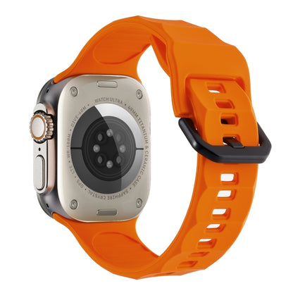 For Apple Watch 8 45mm Ripple Silicone Sports Watch Band(Orange) - Watch Bands by PMC Jewellery | Online Shopping South Africa | PMC Jewellery