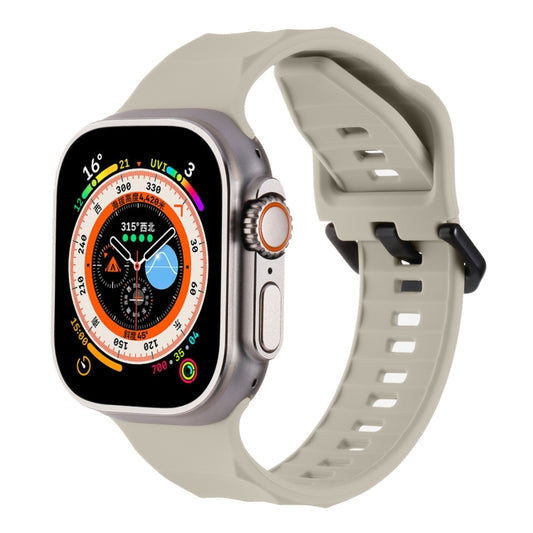 For Apple Watch 6 44mm Ripple Silicone Sports Watch Band(Starlight) - Watch Bands by PMC Jewellery | Online Shopping South Africa | PMC Jewellery