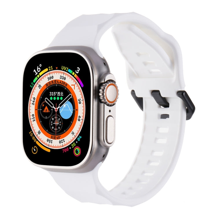 For Apple Watch 5 44mm Ripple Silicone Sports Watch Band(White) - Watch Bands by PMC TechLife | Online Shopping South Africa | PMC TechLife