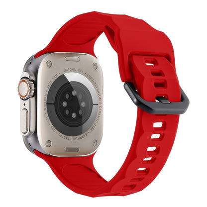 For Apple Watch 5 44mm Ripple Silicone Sports Watch Band(Red) - Watch Bands by PMC Jewellery | Online Shopping South Africa | PMC Jewellery