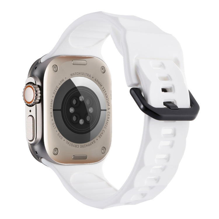 For Apple Watch 3 42mm Ripple Silicone Sports Watch Band(White) - Watch Bands by PMC TechLife | Online Shopping South Africa | PMC TechLife