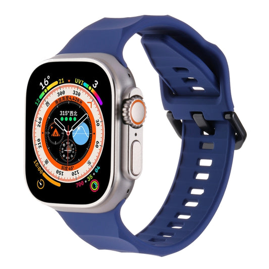 For Apple Watch 2 42mm Ripple Silicone Sports Watch Band(Dark Blue) - Watch Bands by PMC Jewellery | Online Shopping South Africa | PMC Jewellery