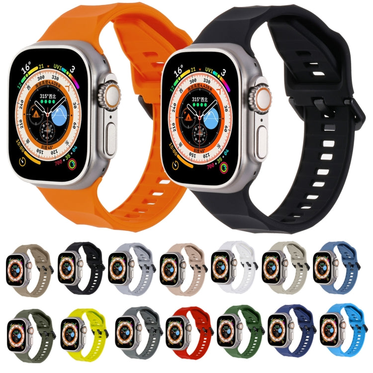 For Apple Watch 8 45mm Ripple Silicone Sports Watch Band(Orange) - Watch Bands by PMC Jewellery | Online Shopping South Africa | PMC Jewellery