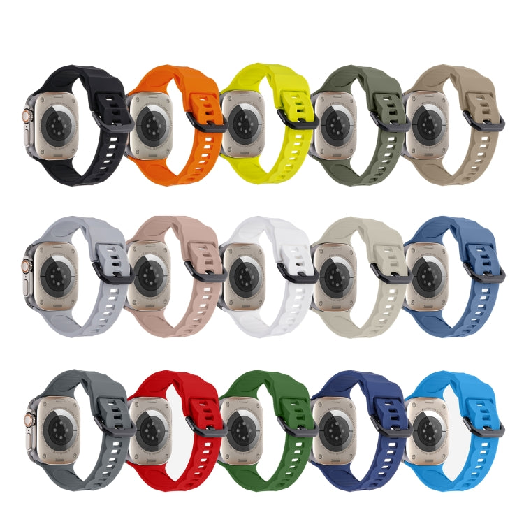 For Apple Watch 3 42mm Ripple Silicone Sports Watch Band(Light Grey) - Watch Bands by PMC TechLife | Online Shopping South Africa | PMC TechLife