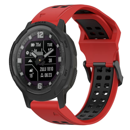 For Garmin Instinct Crossover 22mm Two-Color Reverse Buckle Silicone Watch Band(Red+Black) - Watch Bands by PMC Jewellery | Online Shopping South Africa | PMC Jewellery