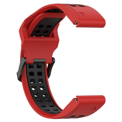 For Garmin Instinct Crossover Solar 22mm Two-Color Reverse Buckle Silicone Watch Band(Red+Black) - Watch Bands by PMC Jewellery | Online Shopping South Africa | PMC Jewellery