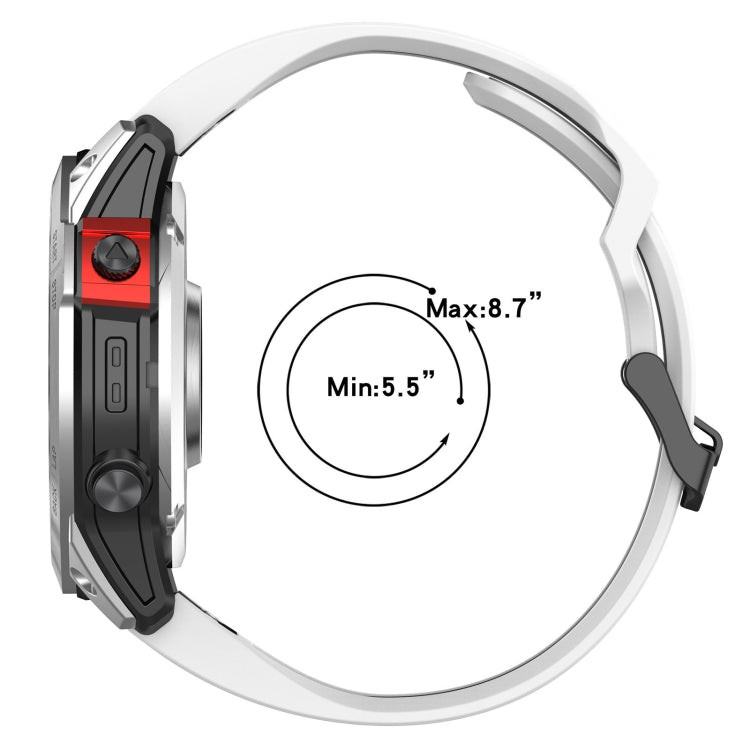 For Garmin Instinct 22mm Two-Color Reverse Buckle Silicone Watch Band(White+Black) - Watch Bands by PMC TechLife | Online Shopping South Africa | PMC TechLife