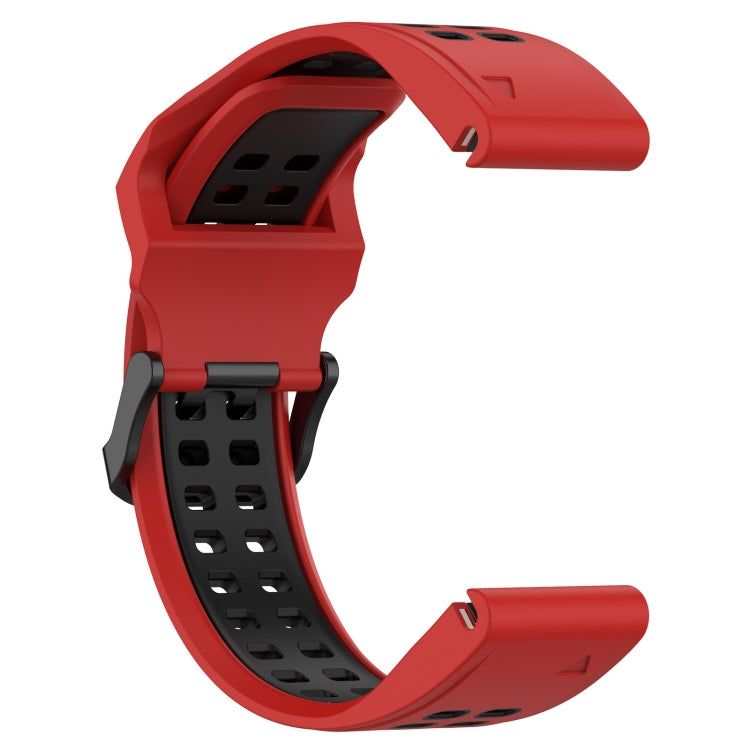 For Garmin Tactix 7 Pro 26mm Two-Color Reverse Buckle Silicone Watch Band(Red+Black) - Watch Bands by PMC Jewellery | Online Shopping South Africa | PMC Jewellery