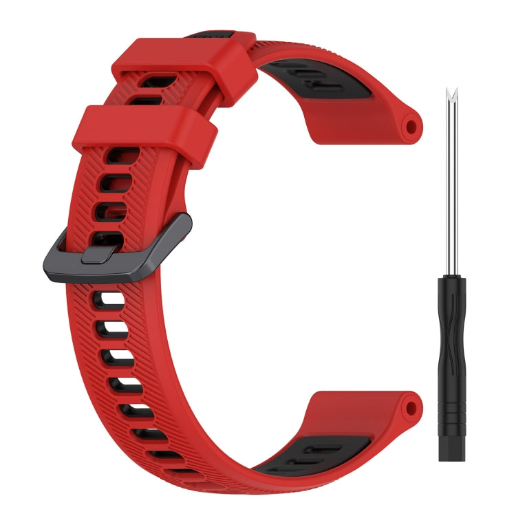 For Garmin Forerunner 955 Sports Two-Color Silicone Watch Band(Red+Black) - Watch Bands by PMC Jewellery | Online Shopping South Africa | PMC Jewellery