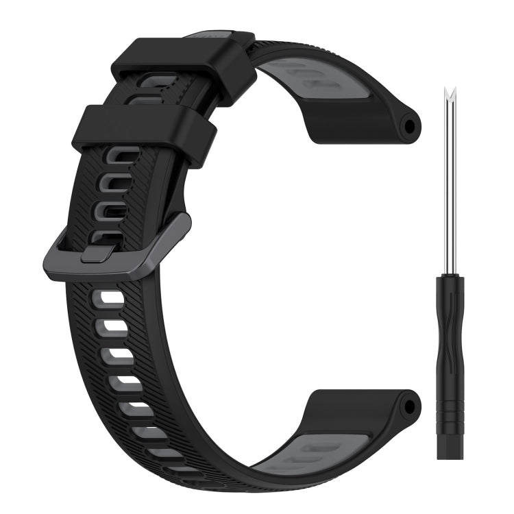For Garmin Instinct 2 Solar Sports Two-Color Silicone Watch Band(Black+Grey) - Watch Bands by PMC TechLife | Online Shopping South Africa | PMC TechLife