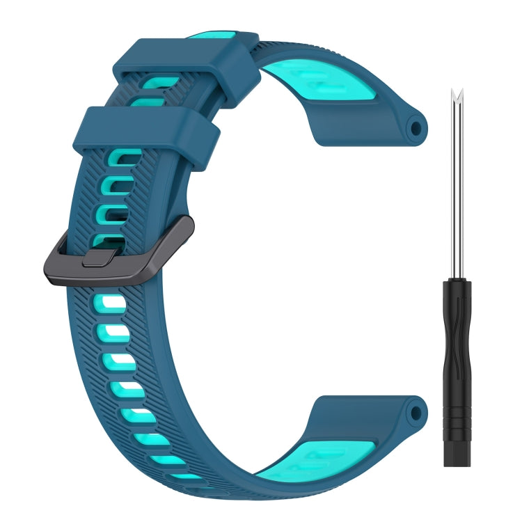 For Garmin Instinct 2 Sports Two-Color Silicone Watch Band(Blue+Teal) - Watch Bands by PMC TechLife | Online Shopping South Africa | PMC TechLife