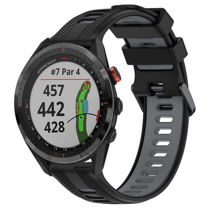 For Garmin Approach S62 Sports Two-Color Silicone Watch Band(Black+Grey) - Watch Bands by PMC Jewellery | Online Shopping South Africa | PMC Jewellery