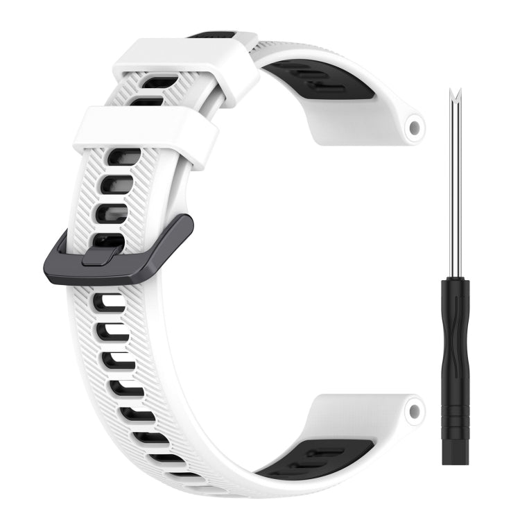 For Garmin Instinct Crossover Sports Two-Color Silicone Watch Band(White+Black) - Watch Bands by PMC TechLife | Online Shopping South Africa | PMC TechLife