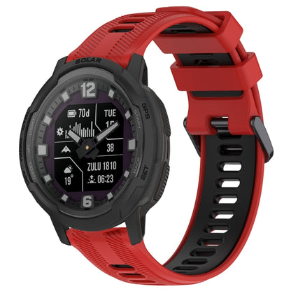 For Garmin Instinct Crossover Sports Two-Color Silicone Watch Band(Red+Black) - Watch Bands by PMC Jewellery | Online Shopping South Africa | PMC Jewellery