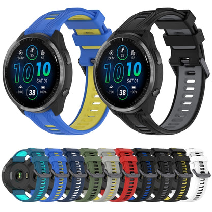 For Garmin Approach S60 Sports Two-Color Silicone Watch Band(Blue+Teal) - Watch Bands by PMC Jewellery | Online Shopping South Africa | PMC Jewellery