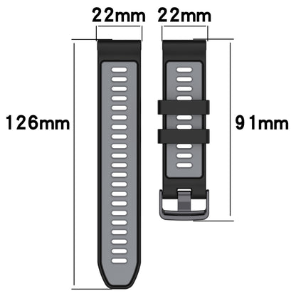 For Garmin Instinct Sports Two-Color Silicone Watch Band(Blue+Yellow) - Watch Bands by PMC Jewellery | Online Shopping South Africa | PMC Jewellery