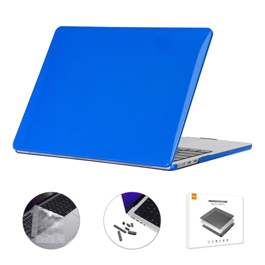 For MacBook Air 15.3 A2941 ENKAY US Version 3 in 1 Crystal Protective Case with TPU Keyboard Film & Anti-dust Plugs(Dark Blue) - MacBook Air Cases by ENKAY | Online Shopping South Africa | PMC Jewellery | Buy Now Pay Later Mobicred