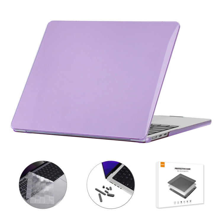 For MacBook Air 15.3 A2941 ENKAY US Version 3 in 1 Crystal Protective Case with TPU Keyboard Film & Anti-dust Plugs(Light Purple) - MacBook Air Cases by ENKAY | Online Shopping South Africa | PMC Jewellery | Buy Now Pay Later Mobicred