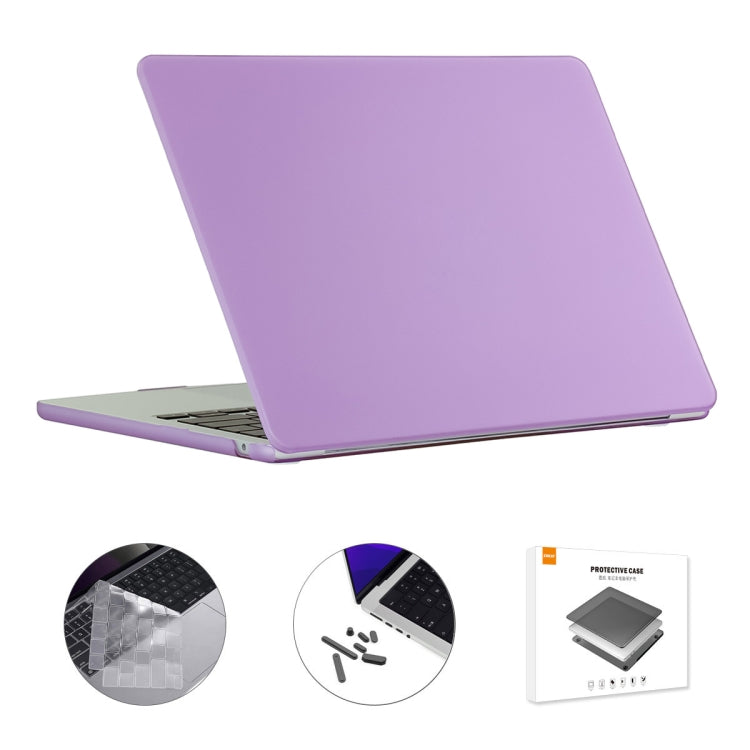 For MacBook Air 15.3 A2941 ENKAY EU Version 3 in 1 Matte Protective Case with TPU Keyboard Film & Anti-dust Plugs(Purple) - MacBook Air Cases by ENKAY | Online Shopping South Africa | PMC Jewellery | Buy Now Pay Later Mobicred