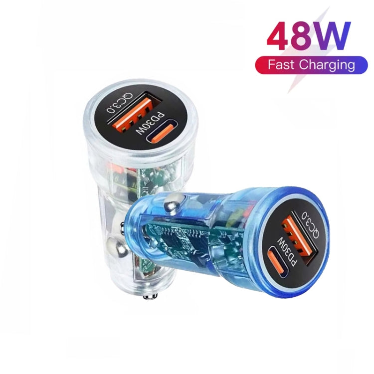 P35 48W PD30W+QC3.0 18W USB Transparent Car Quick Charge(Transparent) - Car Charger by PMC Jewellery | Online Shopping South Africa | PMC Jewellery