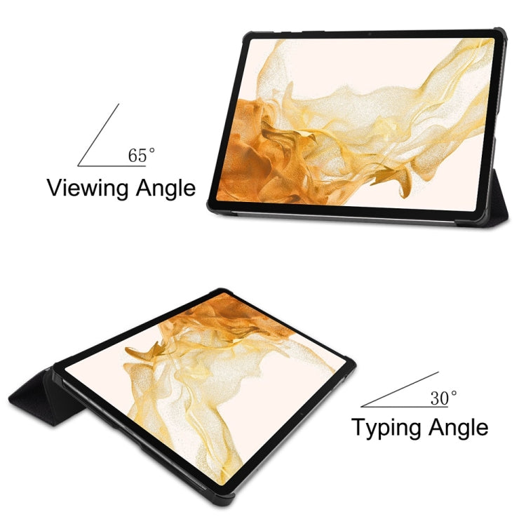 For Samsung Galaxy Tab S9+ JUNSUNMAY Custer Painted 3-Fold Stand Leather Smart Tablet Case(Big Eye) - free shipping - PMC TechLife - Order now!