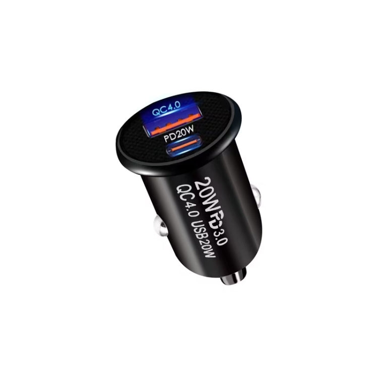 P10 Mini QC4.0 USB / PD20W Car Charger with Type-C to Type-C Fast Charging Data Cable(Black) - free shipping - PMC TechLife - Order now!