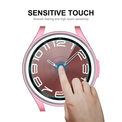 For Samsung Galaxy Watch6 Classic 47mm ENKAY Hat-Prince Electroplated Soft TPU Case + 0.2mm 9H Glass Screen Protector(Pink) - Watch Cases by ENKAY | Online Shopping South Africa | PMC Jewellery