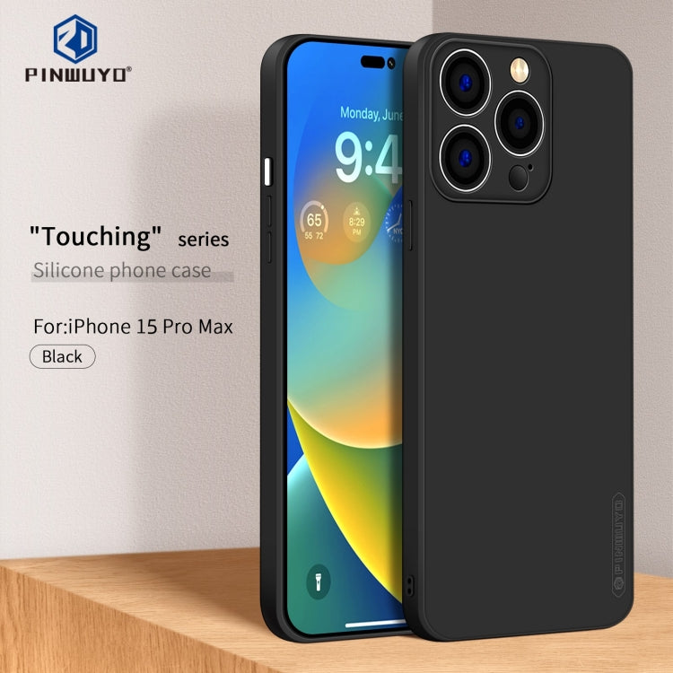 For iPhone 15 Pro Max PINWUYO Sense Series Liquid Silicone TPU Phone Case(Black) - free shipping - PMC TechLife - Order now!