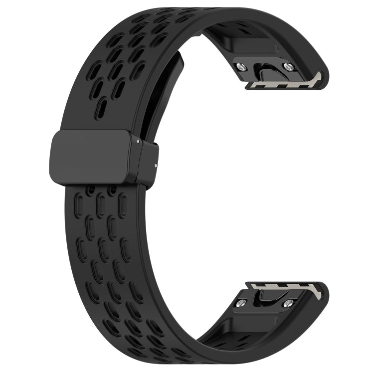 Compatible with Garmin Compatible witherunner 935 22mm Folding Buckle Hole Silicone Watch Band(Black) - free shipping - PMC TechLife - Order now!