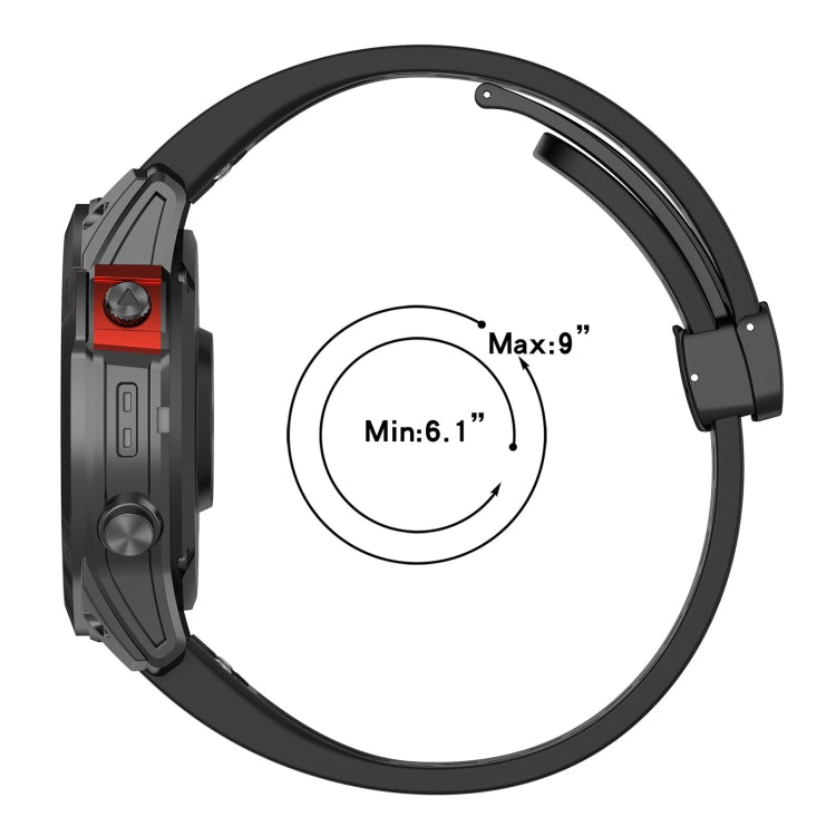 Compatible with Garmin Quatix 7 Pro 22mm Folding Buckle Hole Silicone Watch Band(Dark Gray) - free shipping - PMC TechLife - Order now!