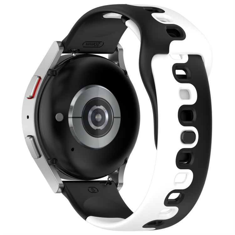 For Samsung Gear S3 Classic / Frontier 22mm Double Color Silicone Watch Band(Black+White) - Watch Bands by PMC TechLife | Online Shopping South Africa | PMC TechLife